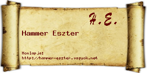 Hammer Eszter névjegykártya